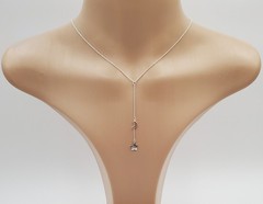 VTG 925 Moon Star Y Drop Necklace Adjustable 28in Sterling Silver 3.2g Celestial