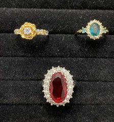 ✨Lot Of 5 Vintage To Now Beautiful Gemstone Estate Rings, All Size 9✨