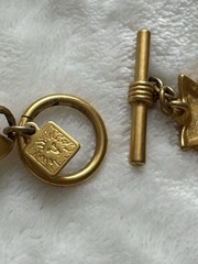Vintage Anne Klein Matte Gold Star Link Choker Necklace Toggle Celestial 80s 90s