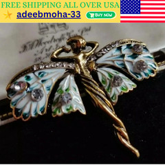 Vintage Art Nouveau Style Fairy Nymph Pendant Brooch Shawl Pin Jewelry Gift