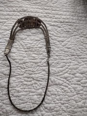 Vintage Antique Tibetan Silver Mesh Orange Beeswax Amber Necklace Jewlery
