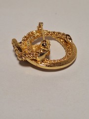 1 Vtg Christian Dior 1970s Knot Brooch & 1 Gold-Tone Intertwined Circle Brooch