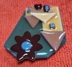Vintage House Pins by Lucinda Tan Home Large Flower in Sky Pin / Brooch
