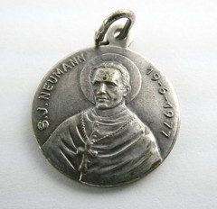 Vintage St John Neumann Religious Medal Made in Italy 2.7g 17.75mm Diameter