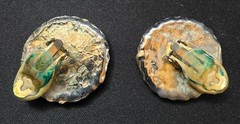 RARE VINTAGE Indian Head Clip On Earrings Coin Silver Gold Tone Chief Penny Like