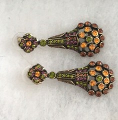 LaVintage La Vintage Multi Color Crystal 2″ Length Drop Dangle Earrings