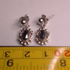 Vintage Wheeler Sterling Silver Black Onyx Dangle Earrings Southwestern WN