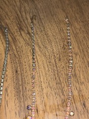 Vintage 1950s 1960s Pair Of Rhinestone Chokers Necklaces 15” – 16”