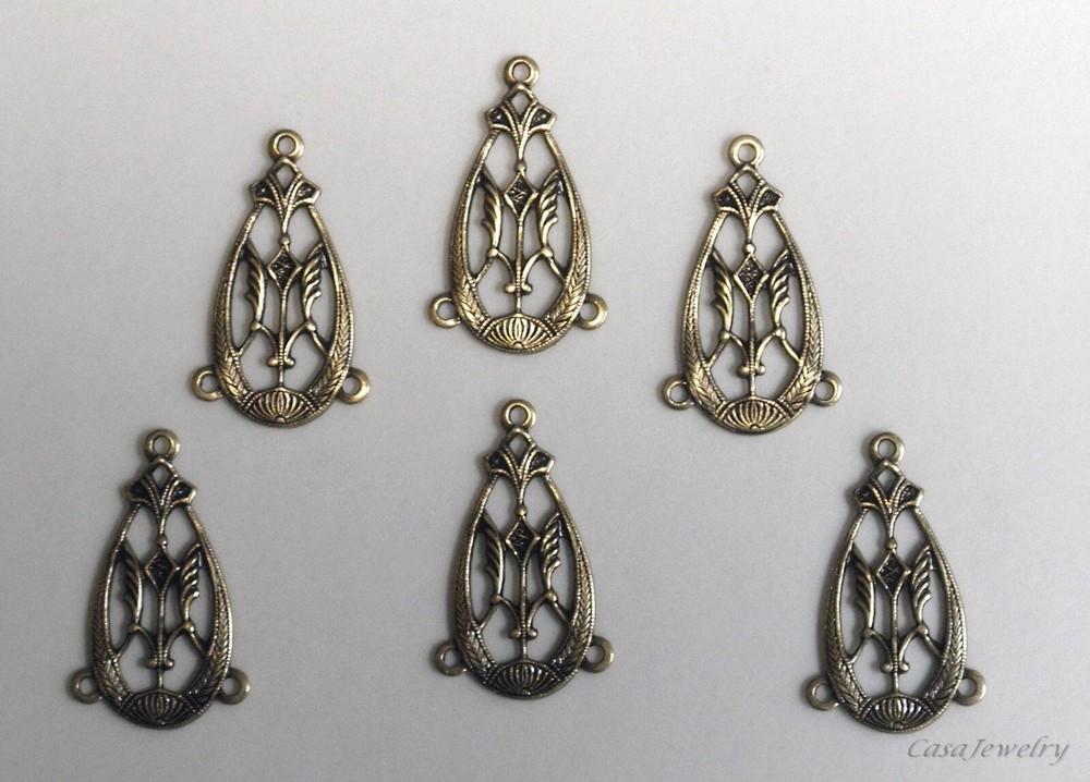 #3488 ANTIQUED GOLD CELTIC PENDANT/ER W/2 DROP RINGS – 6 Pc Lot