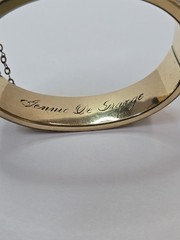 Victorian Gold Filled Hinged Bangle Bracelet 6″ Signed B&B 18.5 Grams