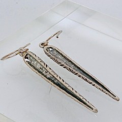Vintage 90s Sterling Silver 925 Geometric Tribal Tattoo Dangle Earrings Thailand