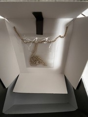 New Lussoro 18 KT Gold Plated Necklace w/ Initial “M” Pendant & Decorative Chain