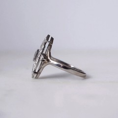 Art Deco Vintage Style Lab Created Diamond Engagement Ring 14K White Gold Finish
