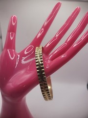 Vintage Sperry Bracelet Bangle Gold Tone Ornate Ribbed Jewelry Costume