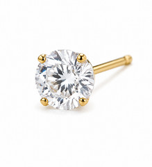 14K AU585 Gold Mini Zircon Stud Earrings Vintage 5mm Pairs