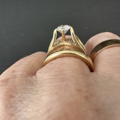 Vintage 14k Frank J Golden 1.03 Ct Diamond Ring