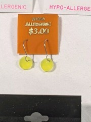 Lot 4 Small Earrings Children Teens Anchors Hearts Vintage New Old Stock NOS