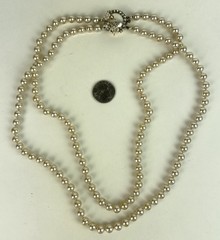 VTG 1950s Haskell Style Glass Pearl and Rhinestone Necklace 23″ JAPAN