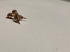 Vintage Pink Rhinestone Stud Earrings Gold Tone Bezel Cup Solitaire Bullet Back