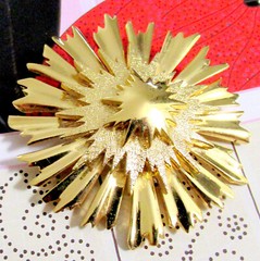 VTG LARGE 2 1/4″ SPIKY MONET GP TIERED “STARBURST” DOMED BROOCH PIN RUNWAY EXC