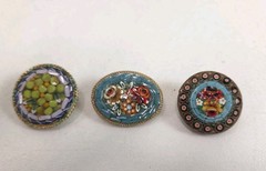 Vintage Micro Mosaic 3 Piece Lot, Brooch/Pin