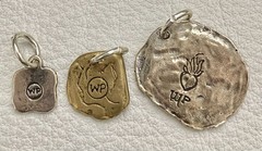 Vintage Waxing Poetic Sterling Silver Charms Initial Seal Insignia Letters
