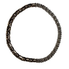 Vintage 1968 Two Tone Gold Silver Chain Bangle Bracelet Retro Fashion Jewelry