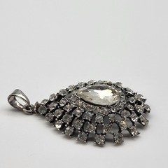 Beautiful vintage clear rhinestone teardrop pendant elegant bridal