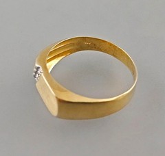 Vintage Siegel Ring 585 Yellow/White Gold Diamond Gr. 62 (19,7 mm Ø)