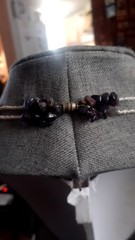 Amethyst Chips & White Glass seed Bead Station Double strand Necklace. 28 In.