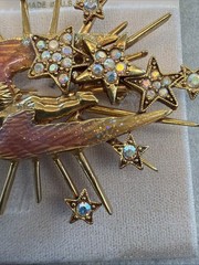 Jw1 Unique Kirks Folly Fairy Flying Angel Star Rhinestone Pin Brooch K175