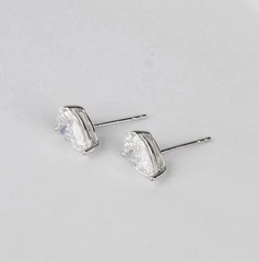 2Ct Pear Cut Lab Created Diamond Womens Prong Stud Earring 14K White Gold Plated