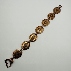 Vintage Copper Tone Chain Link Bangle Cuff Statement Bracelet