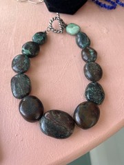 Vintage Turquoise Gemstones In the Rough Necklace Beaded