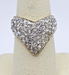 Vintage Ring Lot 5 Pc Estate Rhinestone Crystal Costume Wearable Craft Harvest