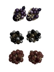 Vintage Costume Jewelry Clip On Earrings Trifari Japan Hong Kong Lot of 14