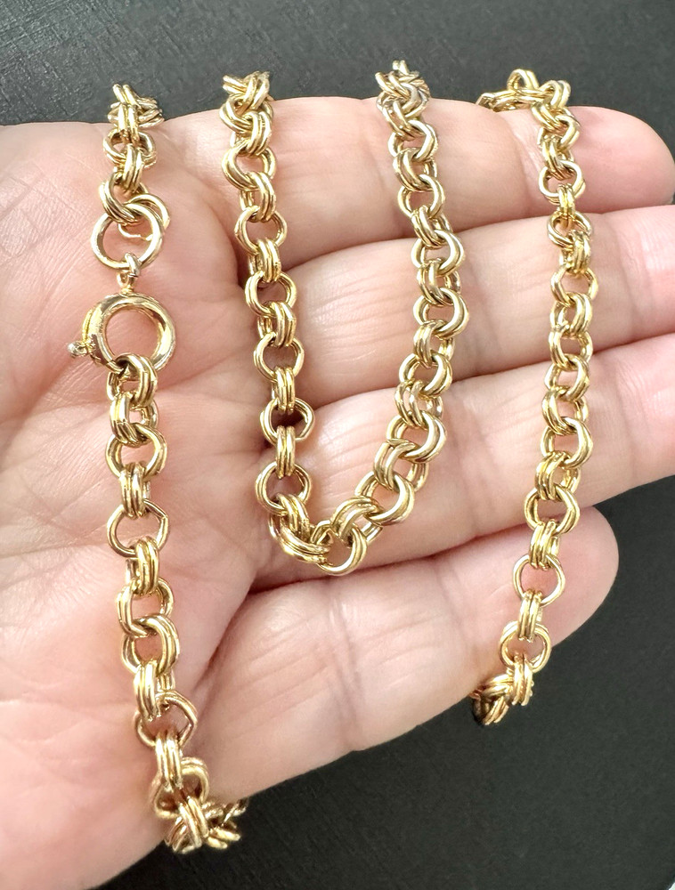 Vintage, Gold Plated, Double Links, over 20” Length Unisex Chain.