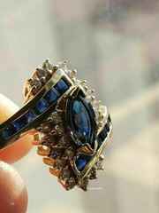 3.00Ct Marquise Sapphire Lab Created Diamond 14K Yellow Gold FN Engagement Ring