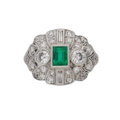 1.20Ct Green Ractangle CZ Antique Engagement Ring Solid 925 Sterling Silver