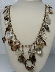 VTG 1/20 14k Gold Filled Charm 21.5” Necklace Cats Hearts Animals Crosses Love
