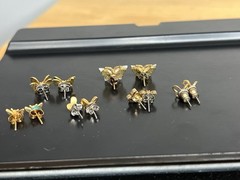 Vintage Butterfly Earrings Filigree Open Pierced Colorful Lot 6 Dainty Small See