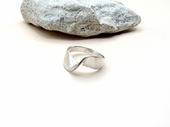Vintage Sterling Silver 925 Modernist Wavy Abstract Ring Everyday Size 5.5