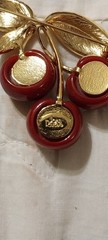 Joan Rivers vintage Cherries Brooch