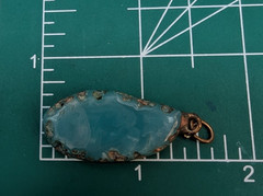Vintage Teal Blue Turquoise Color Pendant 1.5 Inch