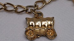 Western Cowboy Rodeo Charm Bracelet Solid Copper Gold Tone Horse Buffalo Wagon