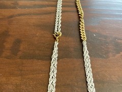 Vintage Crown Trifari White Gold Plated Chain Necklace Jewelry