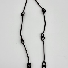 Antique Wrought Iron Artisan Necklace Bold Geometric Estate