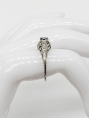 Antique 1920s Belais $2400 Old Euro Alexandrite 18k White Gold Filigree Ring