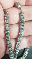 Silver Toned Metal Spiked Beads Vintage Necklace Jewelry Gift