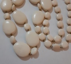 Vintage Lucite Bead Necklace 12 to 24 mm *38 inch